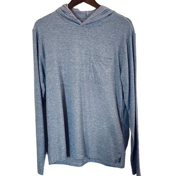 Vineyard Vines “Island T-shirt” Blue White Striped Long sleeve Hooded T Sweater - Picture 6 of 11